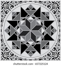 Detailed floral scarf design (scarf, pattern, paisley).