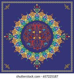 Detailed floral scarf design (scarf, pattern, paisley).
