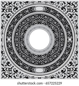 Detailed floral scarf design (scarf, pattern, paisley).