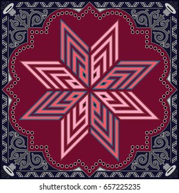 Detailed floral scarf design (scarf, pattern, paisley).