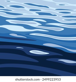 detailed flowing blue clear water art and illustration background