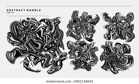 Detailed fluid marble abstract shape design