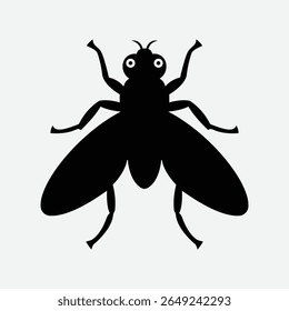 Detailed fly insect illustration in vector format, ideal for nature, science, biology, and educational projects. High-quality and ready for print or digital use