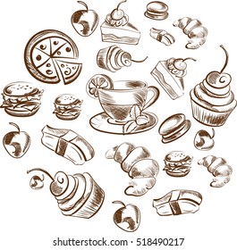 Detailed food sketch