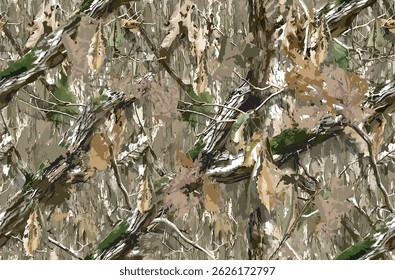 Detailed Forest Camouflage Texture for Outdoor Gear – Perfect for Fabric, Textile, Wrapping, or Wallpaper