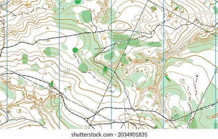 Detailed fragment of color abstract vector topographic map