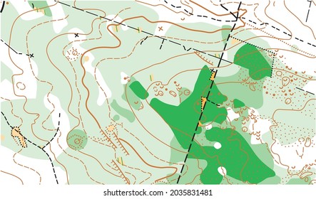 Detailed fragment of color abstract vector topographic map