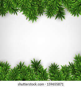 Detailed frame with fir. Christmas background. Vector illustration.