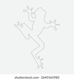 Ilustração detalhada da arte da linha do sapo - Desenho de anfíbio minimalista elegante