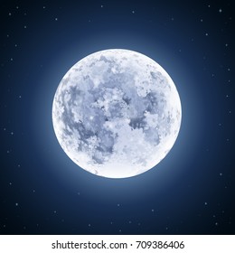 Detailed full moon illustration, Layered EPS 10 file contains transparency.