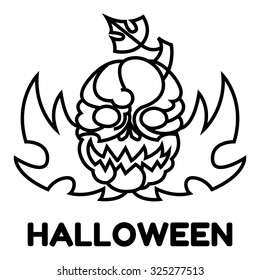 Detailed funny halloween pumpkin faces celebrates Halloween. 