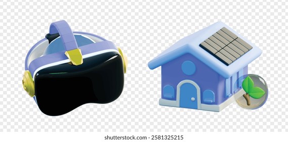 Detailed Future things 3d icon render clipart 