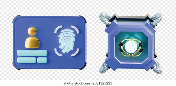 Detailed Future things 3d icon render clipart 