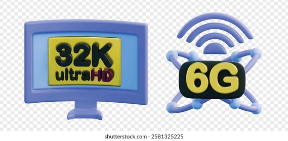 Detailed Future things 3d icon render clipart 