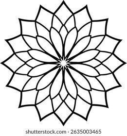 Detailed Geometric Mandala Pattern with Floral and Symmetrical Elements