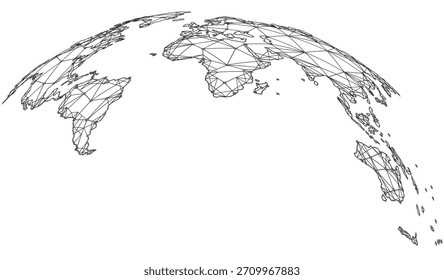 detailed Global network connection. World map point and line composition concept of global business. Vector Illustration