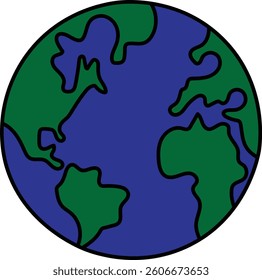 Detailed Globe Vector with Continents Design