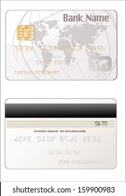 Detailed glossy credit card isolated on white background