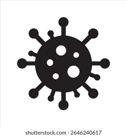 A detailed graphic design depicting a virus. 