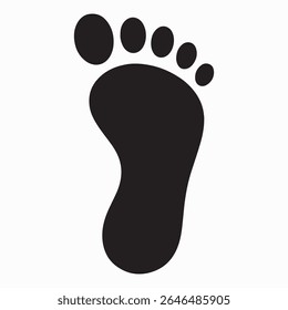 A detailed graphic design featuring a single footprint. 