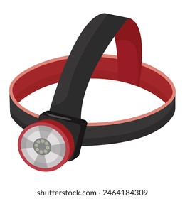 Gráfico detallado de un faro rojo y negro, ideal para actividades al aire libre