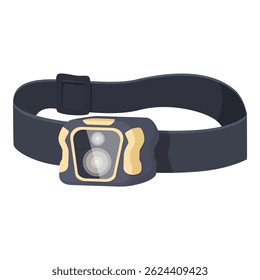 Detailed graphic of a stylish headlamp, perfect for outdoor activities and adventures