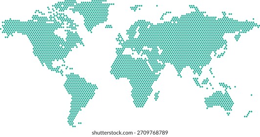 Mapa verde detallado del mundo
