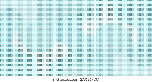 A detailed grid pattern featuring cyan hues and white shapes, creating a visually appealing and intricate design with a sense of depth