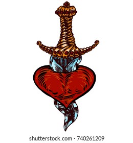 192 Heart Pierced By Sword Images, Stock Photos & Vectors 