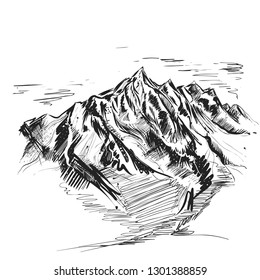 sketch mountain drawing