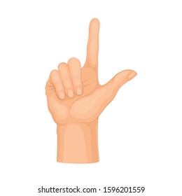 Detailed Hand Making Gesture Isolated on White Background Vector Element