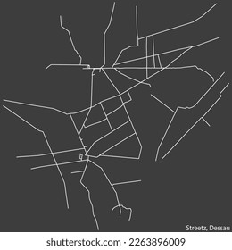 Detailed hand-drawn navigational urban street roads map of the STREETZ-NATHO BOROUGH of the German town of DESSAU, Germany with vivid road lines and name tag on solid background