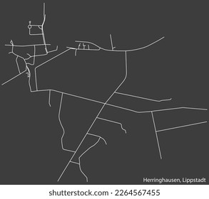 Detailed hand-drawn navigational urban street roads map of the HERRINGHAUSEN BOROUGH of the German town of LIPPSTADT, Germany with vivid road lines and name tag on solid background