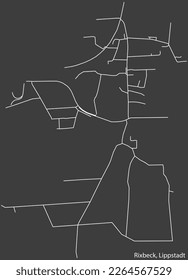 Detailed hand-drawn navigational urban street roads map of the RIXBECK BOROUGH of the German town of LIPPSTADT, Germany with vivid road lines and name tag on solid background