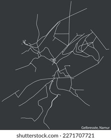 Detailed hand-drawn navigational urban street roads map of the GELBRESSÉE DISTRICT of the Belgian city of NAMUR, Belgium with vivid road lines and name tag on solid background