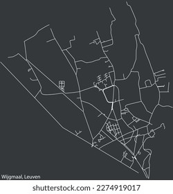 Detailed hand-drawn navigational urban street roads map of the WIJGMAAL BOROUGH of the Belgian city of LEUVEN, Belgium with vivid road lines and name tag on solid background