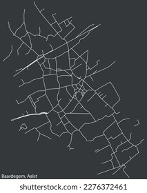 Detailed hand-drawn navigational urban street roads map of the BAARDEGEM COMMUNE of the Belgian city of AALST, Belgium with vivid road lines and name tag on solid background