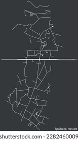 Detailed hand-drawn navigational urban street roads map of the SPALBEEK MUNICIPALITY of the Belgian city of HASSELT, Belgium with vivid road lines and name tag on solid background