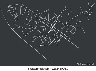 Detailed hand-drawn navigational urban street roads map of the STOKROOIE MUNICIPALITY of the Belgian city of HASSELT, Belgium with vivid road lines and name tag on solid background