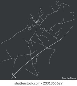 Detailed hand-drawn navigational urban street roads map of the FAY COMMUNE of the French city of LE MANS, France with vivid road lines and name tag on solid background