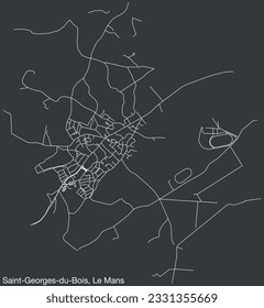 Detailed hand-drawn navigational urban street roads map of the SAINT-GEORGES-DU-BOIS COMMUNE of the French city of LE MANS, France with vivid road lines and name tag on solid background