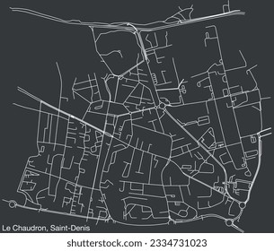 Detailed hand-drawn navigational urban street roads map of the LE CHAUDRON, QUARTER of the French city of SAINT-DENIS (LA RÉUNION), France with vivid road lines and name tag on solid background