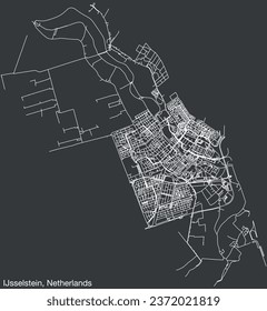 Detailed hand-drawn navigational urban street roads map of the Dutch city of IJSSELSTEIN, NETHERLANDS with solid road lines and name tag on vintage background