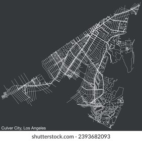 Detailed hand-drawn navigational urban street roads map of the CITY OF CULVER CITY of the American LOS ANGELES CITY COUNCIL, UNITED STATES with vivid road lines and name tag on solid background