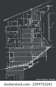 Detailed hand-drawn navigational urban street roads map of the ARCHER HEIGHTS COMMUNITY AREA of the American city of CHICAGO, ILLINOIS with vivid road lines and name tag on solid background