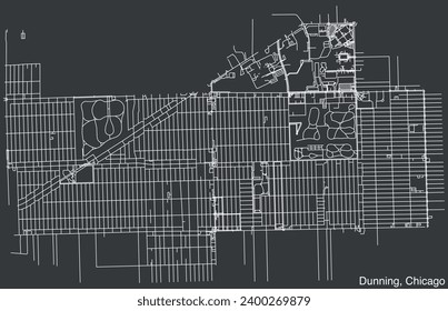 Detailed hand-drawn navigational urban street roads map of the DUNNING COMMUNITY AREA of the American city of CHICAGO, ILLINOIS with vivid road lines and name tag on solid background svg