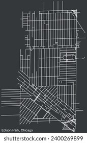 Detailed hand-drawn navigational urban street roads map of the EDISON PARK COMMUNITY AREA of the American city of CHICAGO, ILLINOIS with vivid road lines and name tag on solid background