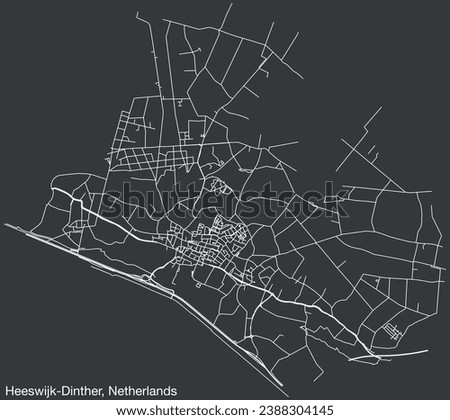 Detailed hand-drawn navigational urban street roads map of the Dutch city of HEESWIJK-DINTHER, NETHERLANDS with solid road lines and name tag on vintage background Stock photo © 