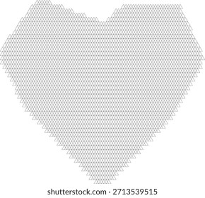 Forma detallada del corazón compuesta de líneas Horizontales sobre fondo transparente
