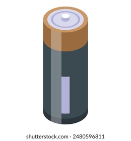 Detailed and high resolution isometric aa battery vector illustration for electronic devices and power supply